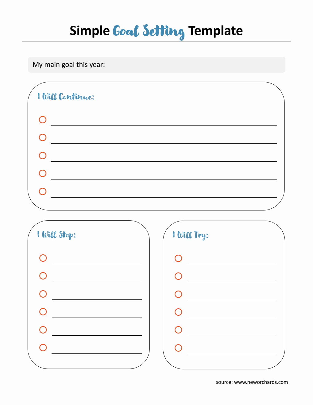 Free  Goal Planner Template in Word for Personal Growth