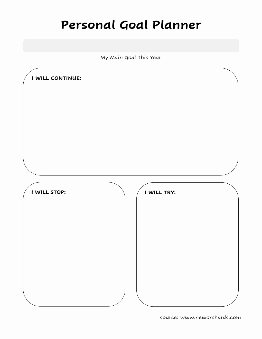 Free Printable Goal Planner Template in PDF for Personal Growth