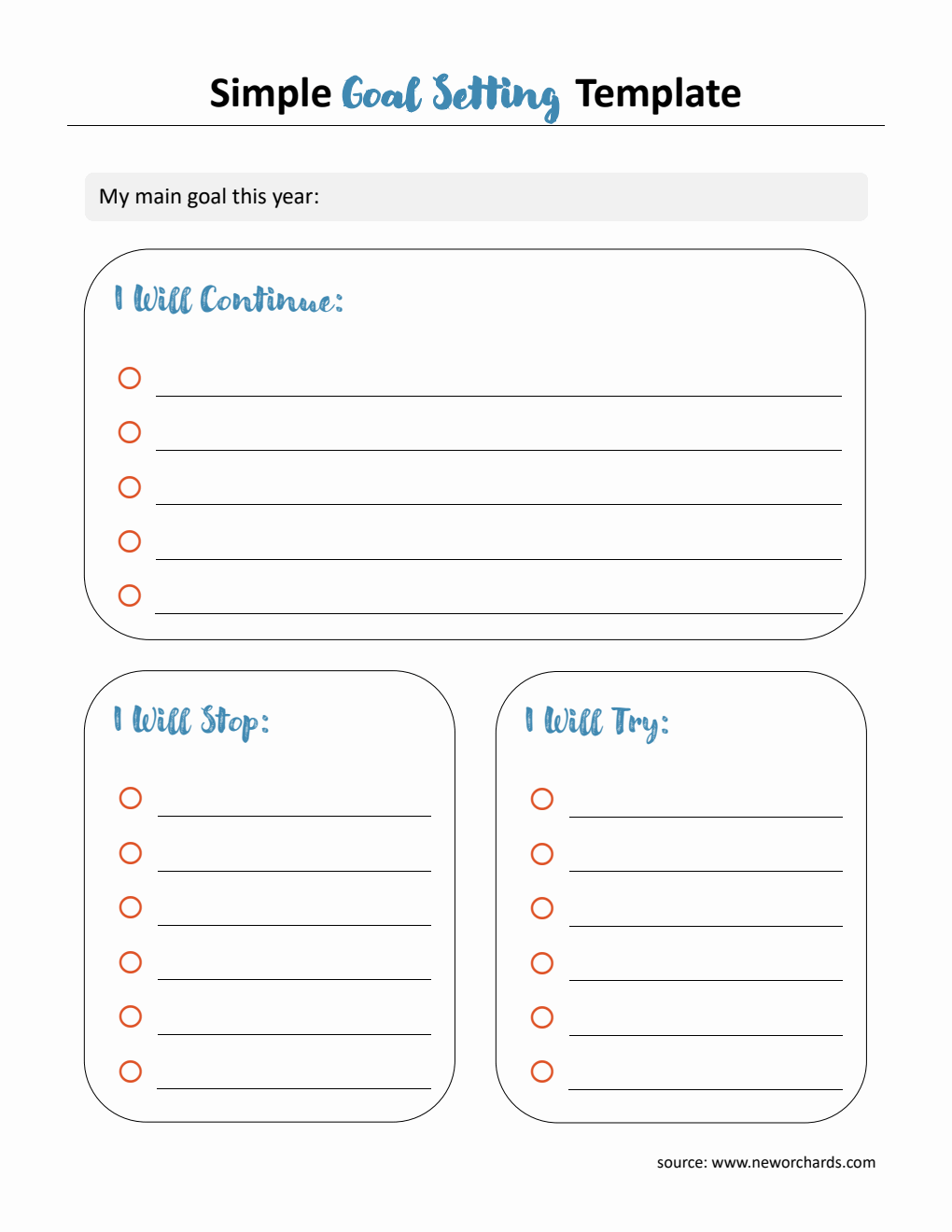Free  Goal Planner Template in PDF for Personal Growth