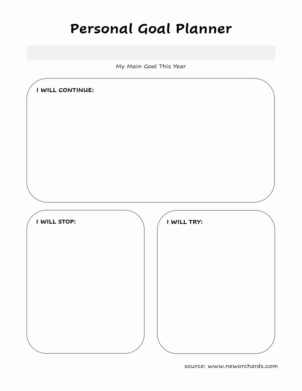 Free Printable Goal Planner Template in Word for Personal Growth