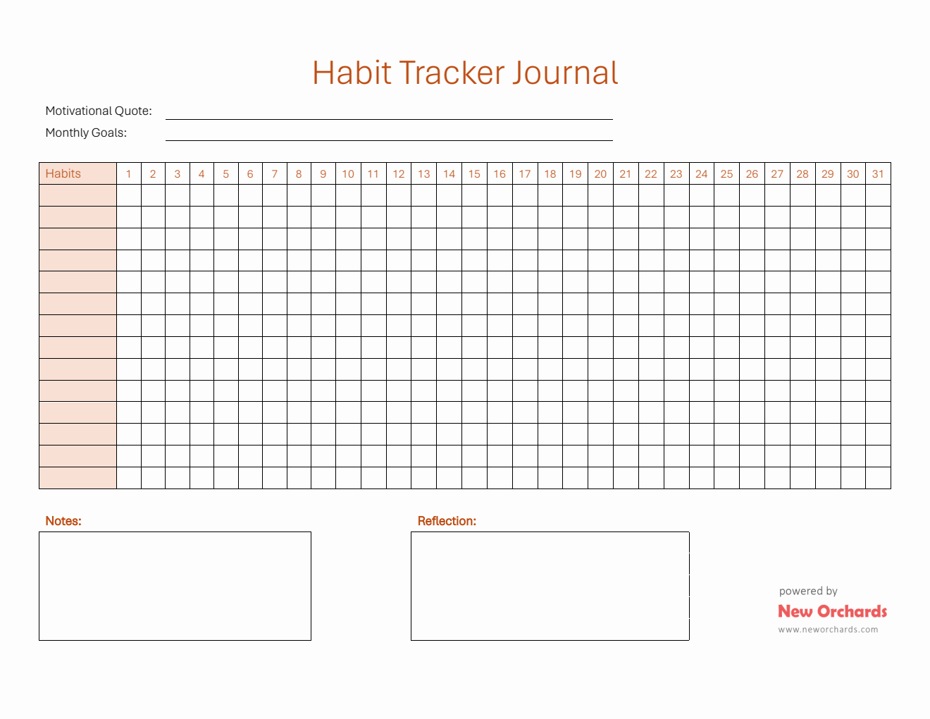 Habit Tracker Journal Template (Word)