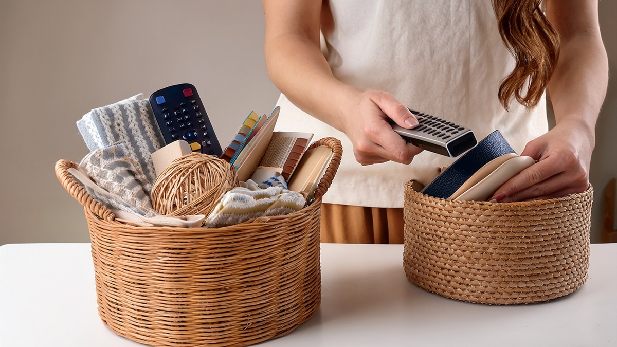 Living Room Storage Woven Bins