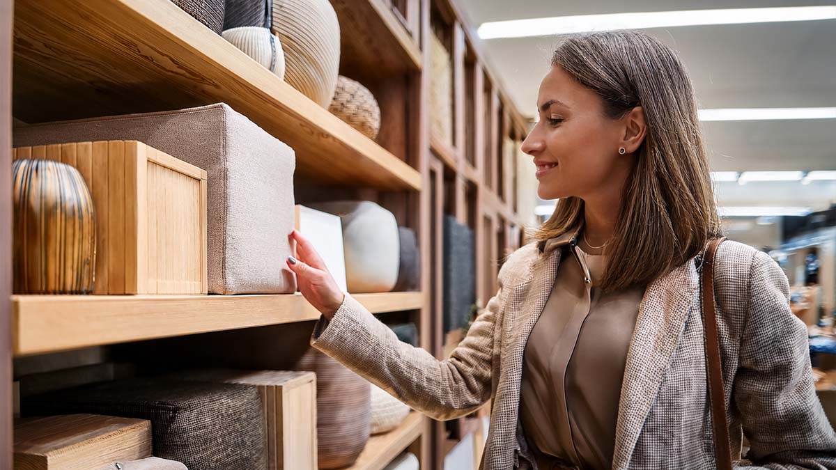 Woman Shopping Home Decor Items