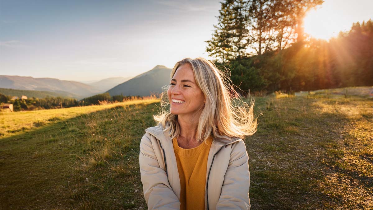 Woman Smiling Outdoors