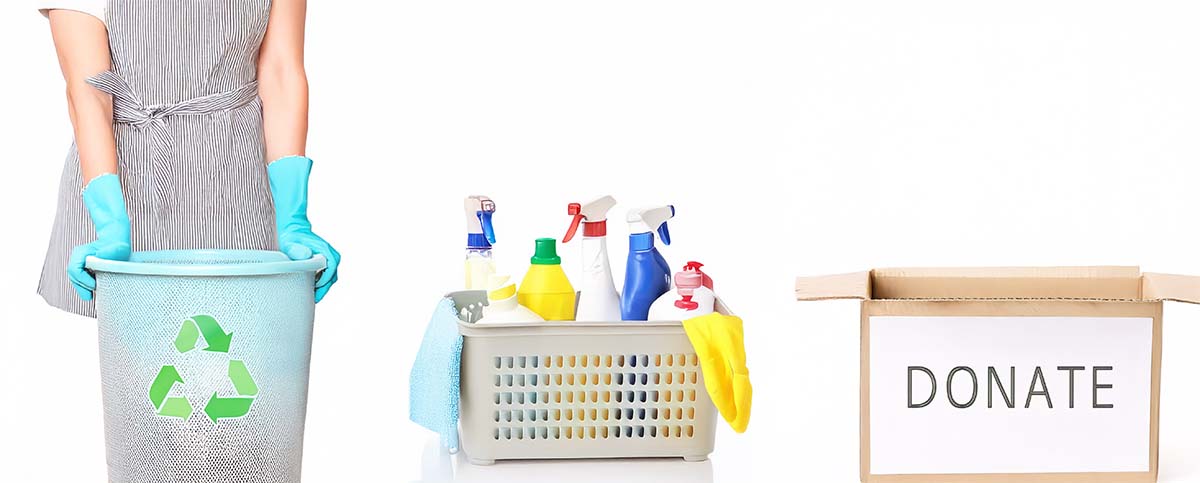 Cleaning Supplies And Donation Box