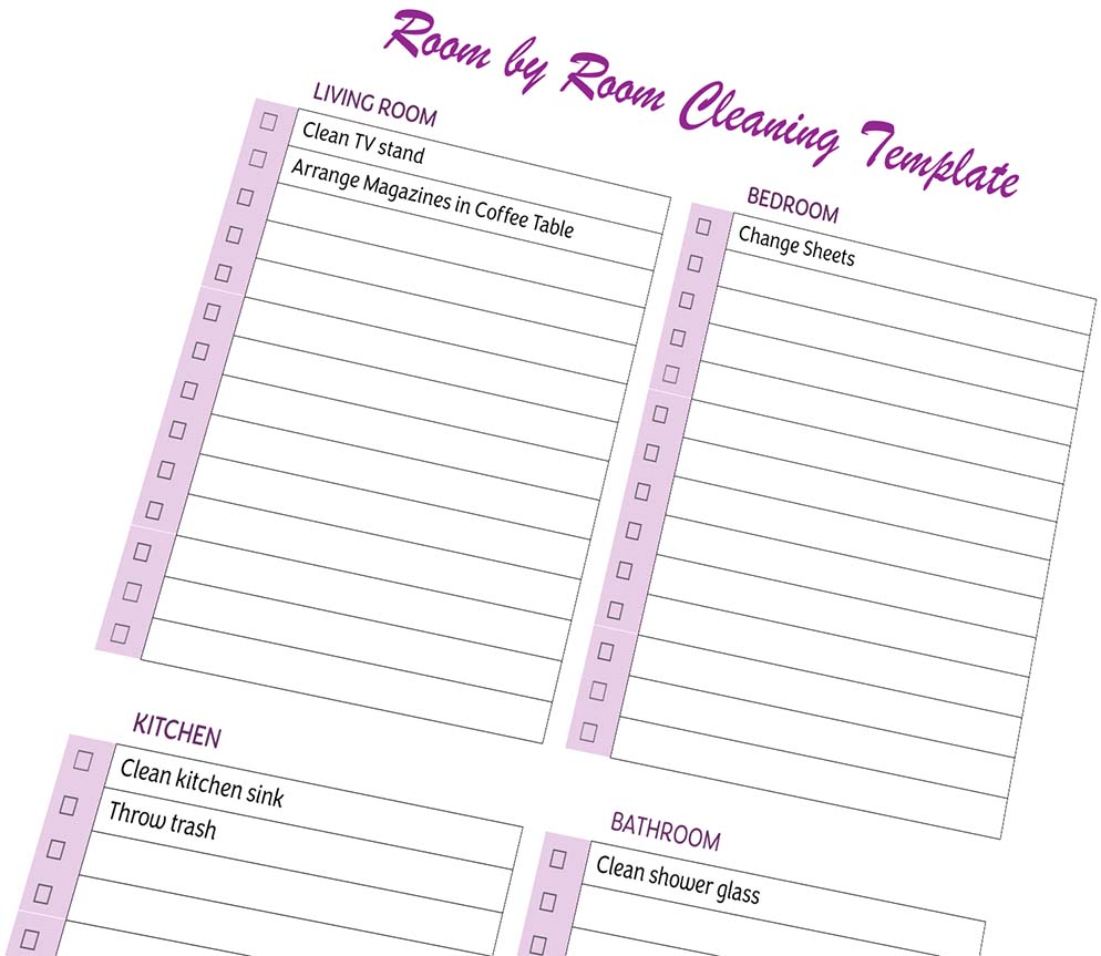 Room By Room Cleaning Checklist