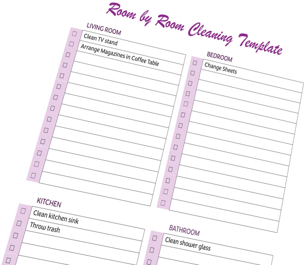 Room By Room Cleaning Checklist