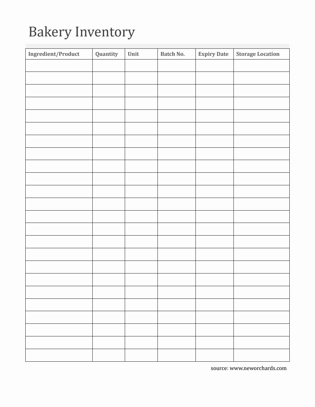 Printable Kitchen Inventory Template - Free Download in PDF
