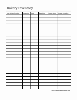 Printable Kitchen Inventory Template - Free Download in Word