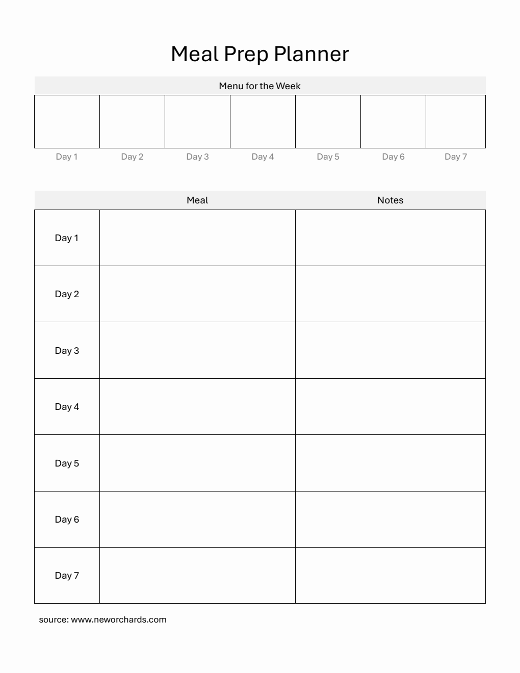 Printable Meal Prep Planner | Free Download in (PDF)