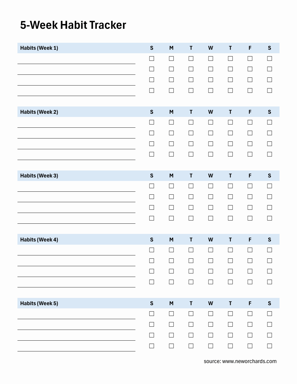 Free Monthly Habit Tracker | Customizable in Word