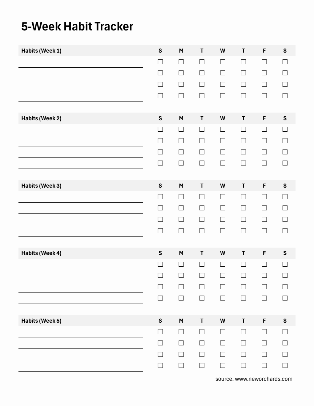 Free Monthly Habit Tracker | Printable in PDF