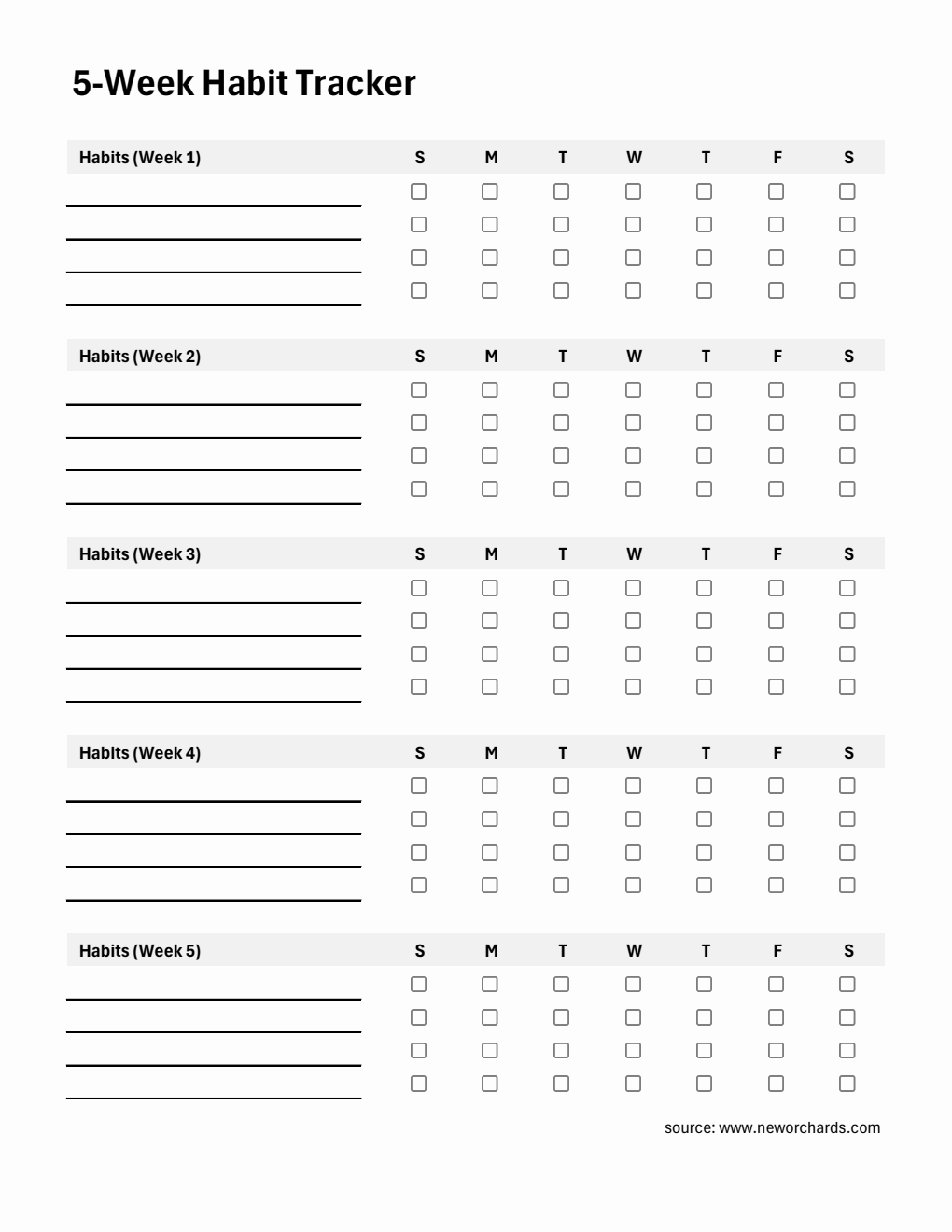 Free Monthly Habit Tracker | Printable in Excel