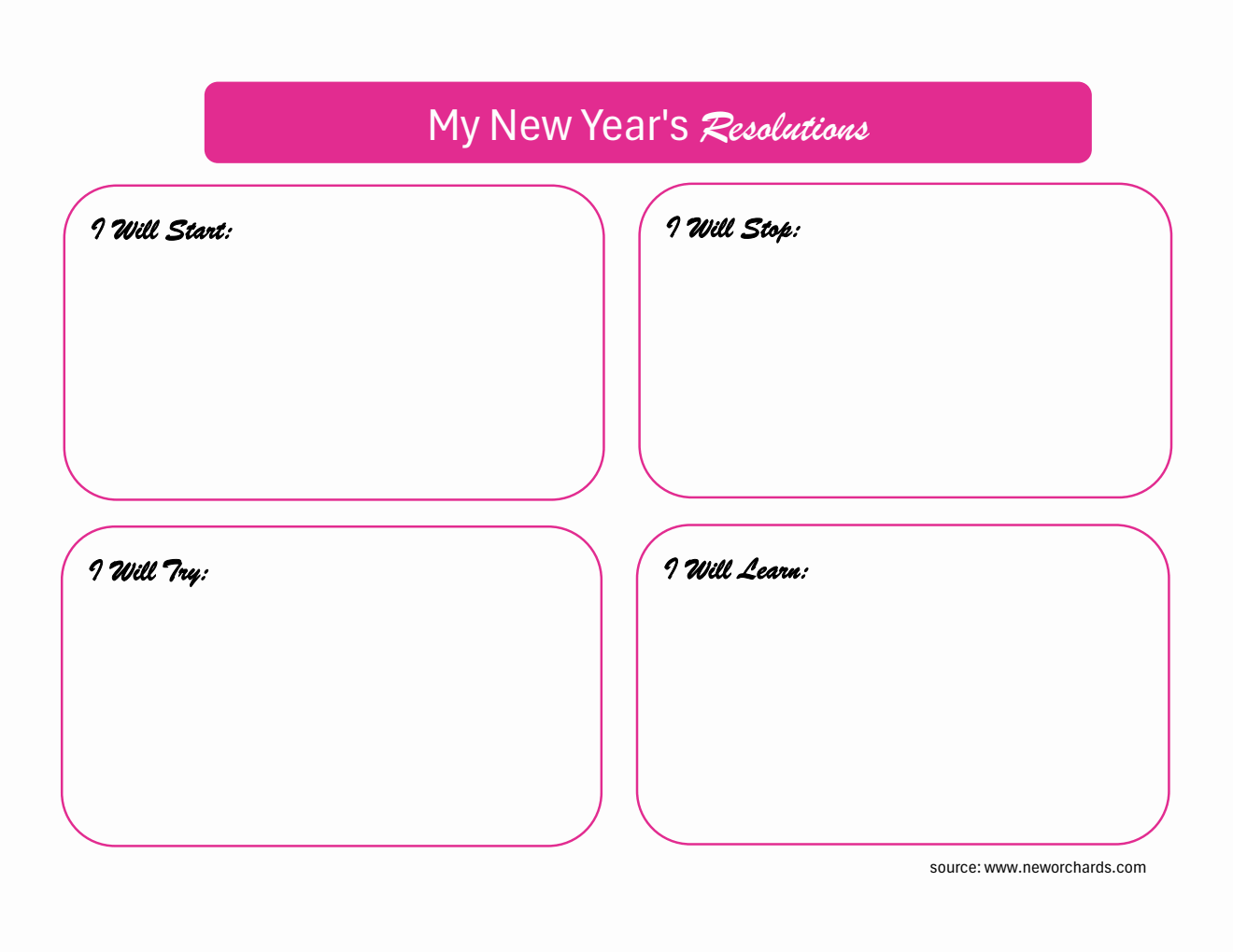 Landscape New Year Goals Template | Free Excel Download