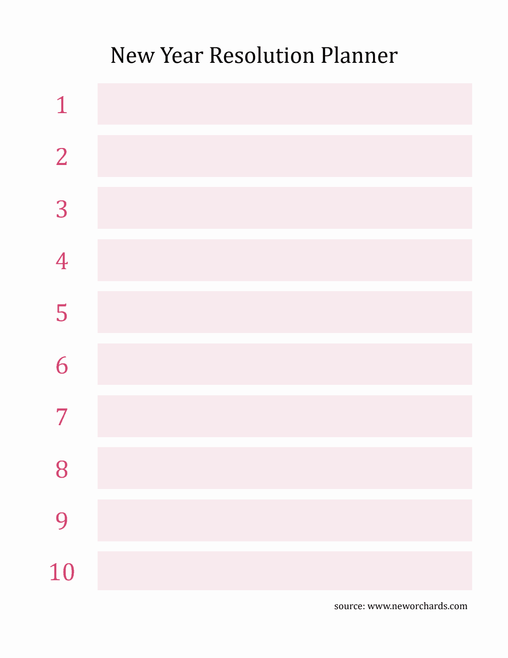 Customizable New Year Resolution Planner PDF