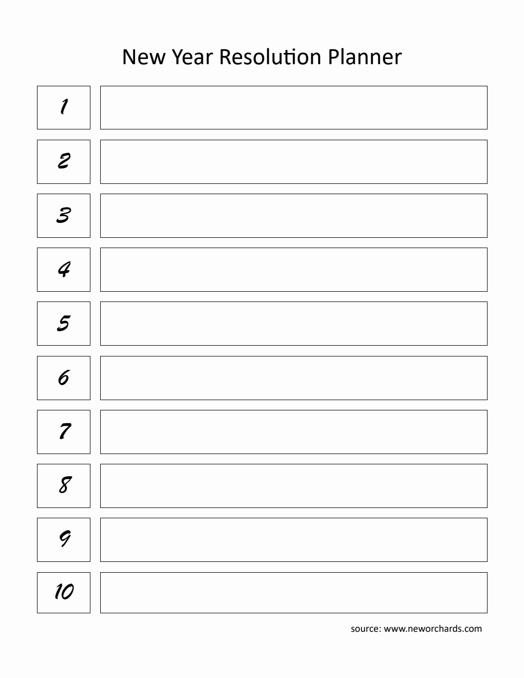 Printable New Year Resolution Planner PDF