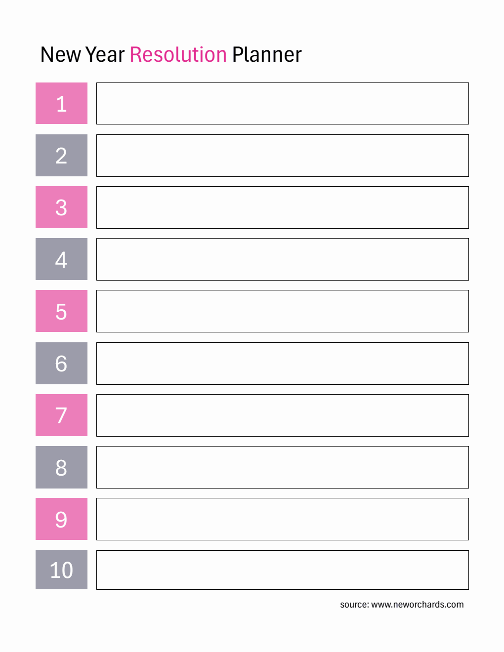  New Year Resolution Planner PDF