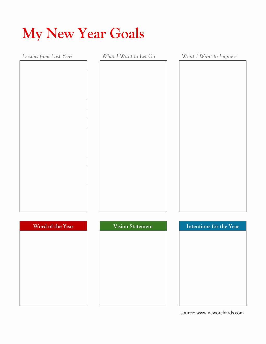 Free New Year Resolution Template in Word (Simple)