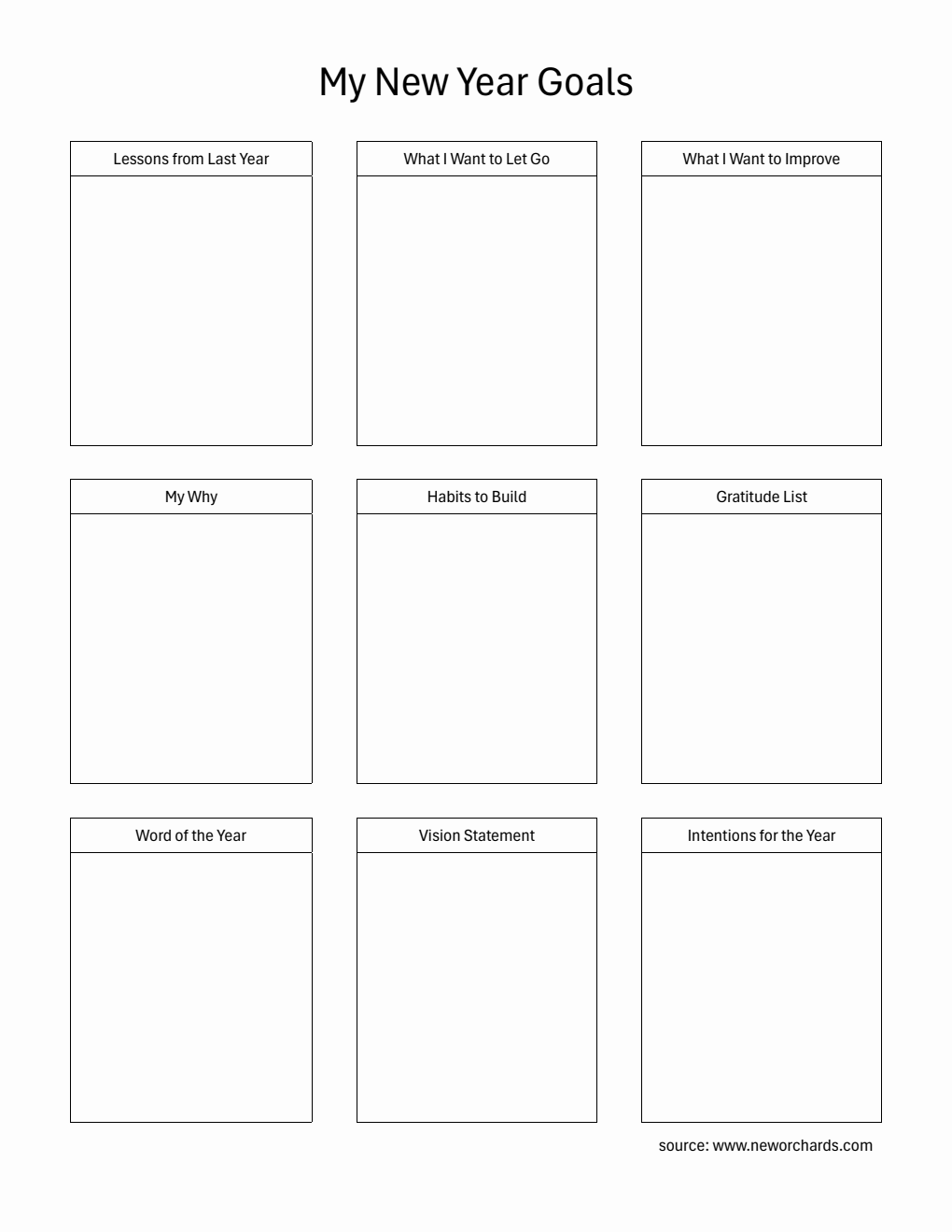 Free New Year Resolution Template in Word (Printable)
