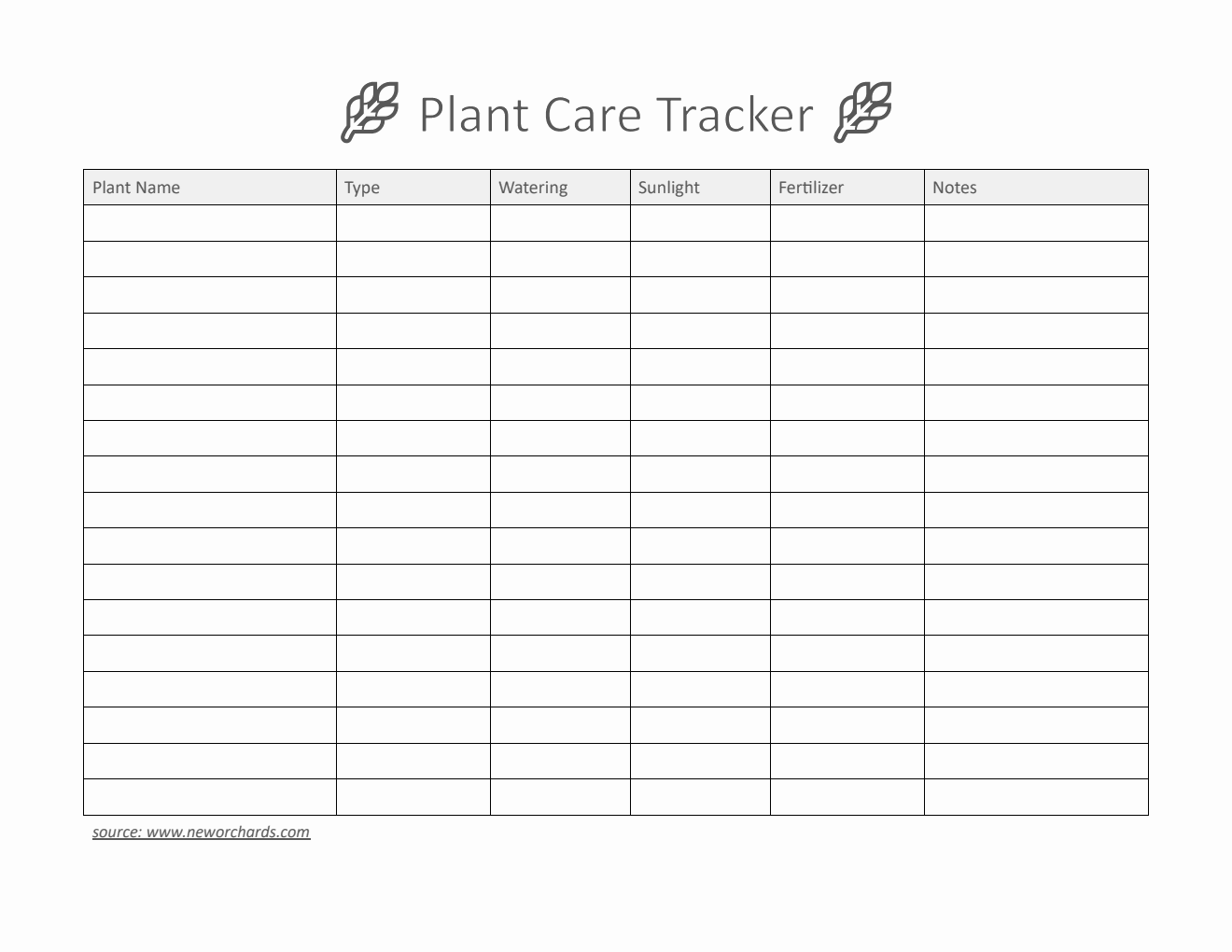  Plant Care Tracker - Free Download in Word Format