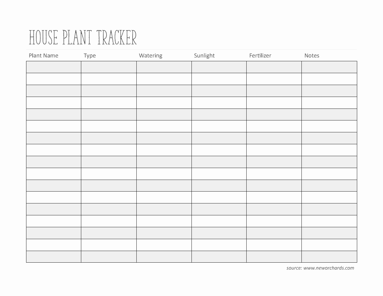 Customizable Plant Care Tracker - Free Download in PDF Format