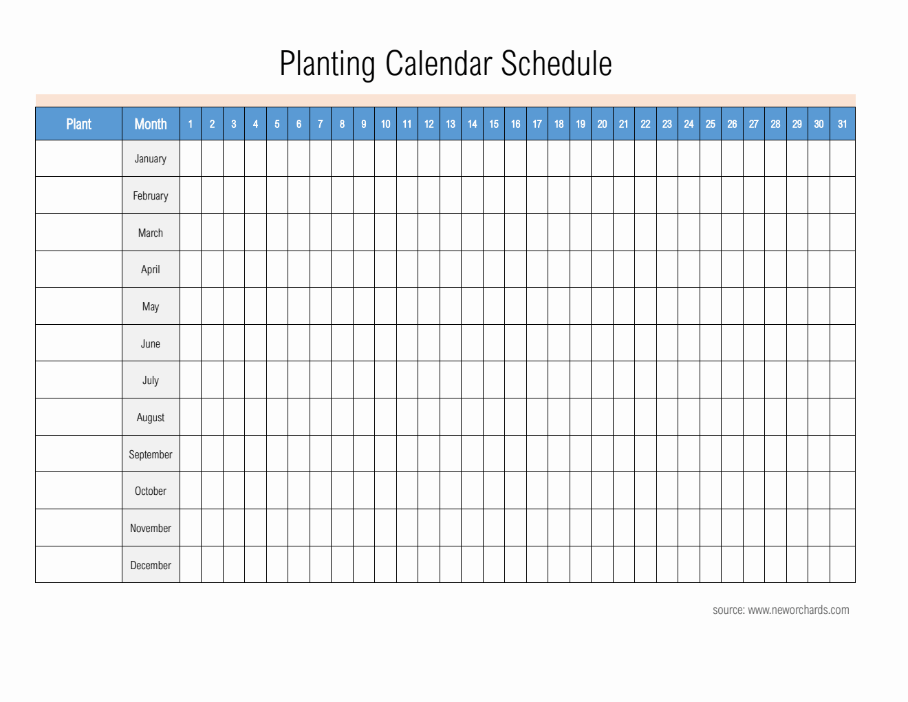 Downloadable Planting Schedule By Month Template | Free PDF Download