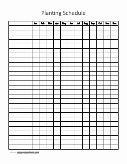 Free Printable Planting Schedule Template (Word)