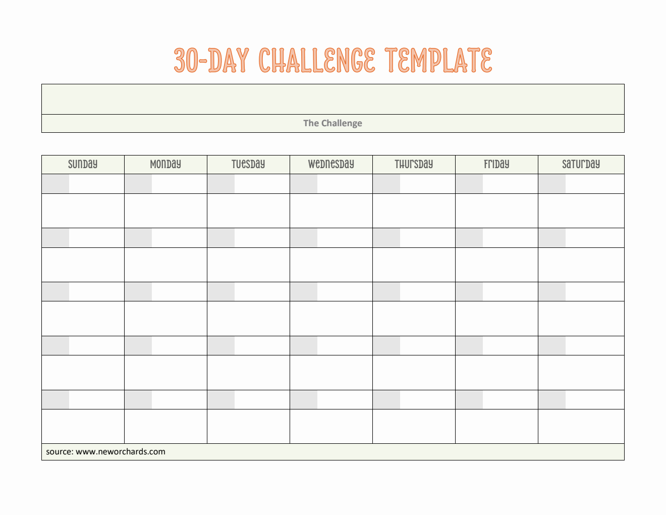  30-Day Challenge Template | Free to Download and Customize in PDF