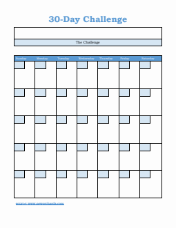 Blank 30-Day Challenge Template | Free to Download and Customize in Word