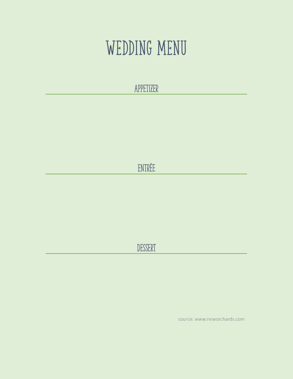 Free Customizable Wedding Menu Template (PDF)