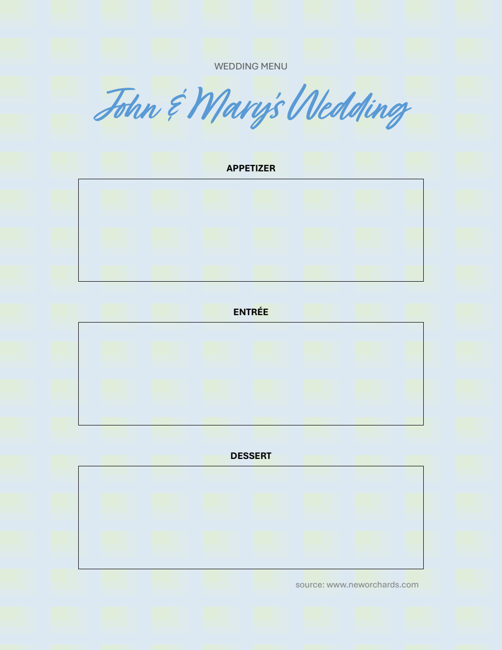 Free  Wedding Menu Template (Word)