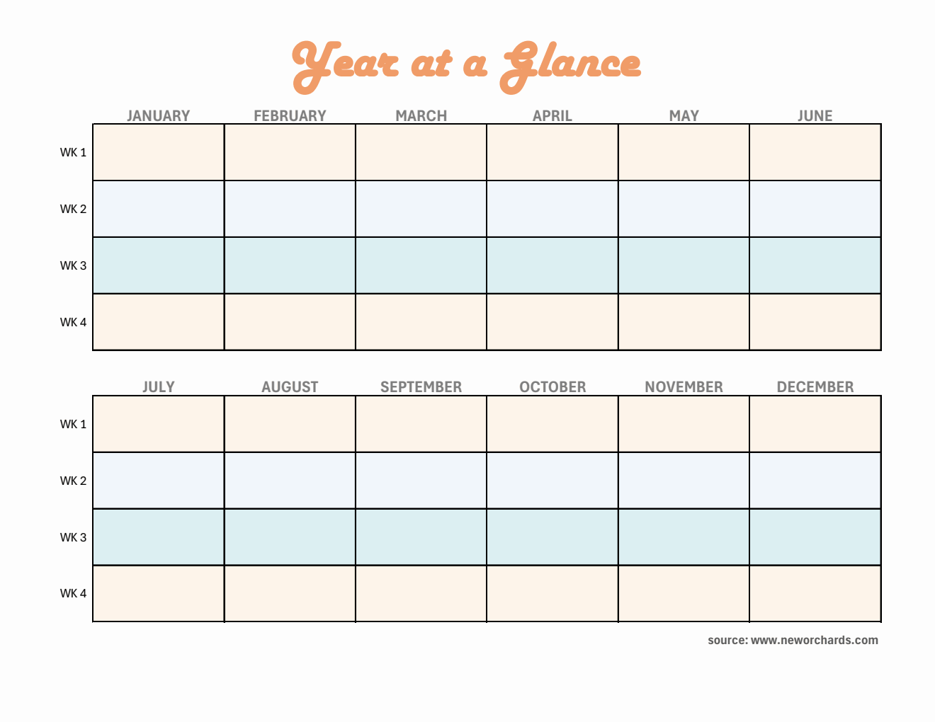 Year-at-a-Glance Template | Free to Download and Edit in Excel