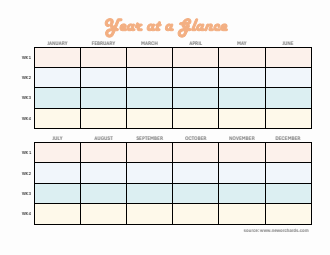 Year-at-a-Glance Template | Free to Download and Edit in Word