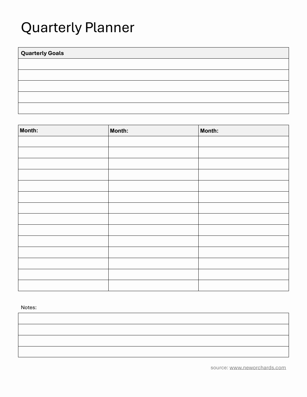 Free PDF Quarterly Planner (Simple)