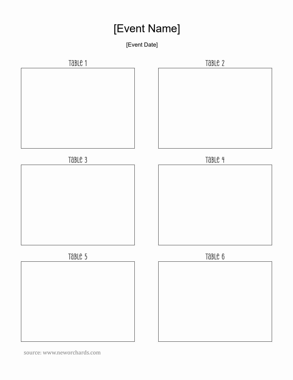 Free Printable Seating Chart Template in PDF