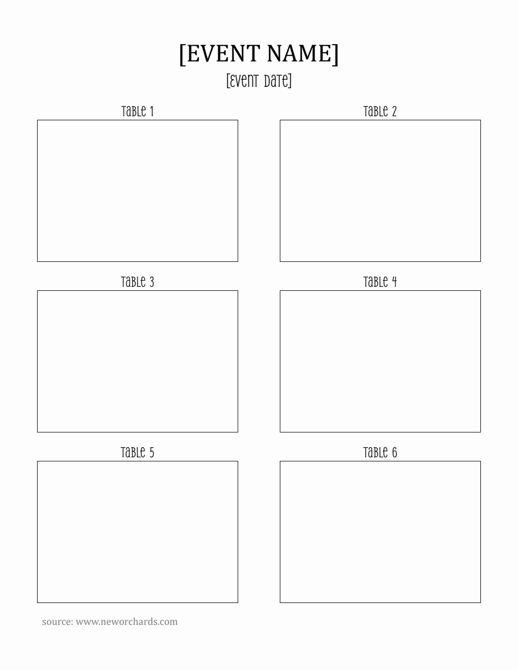 Free Printable Seating Chart Template in Word