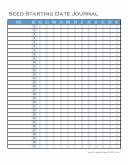 Seed Starting Log Journal | Free Word Template