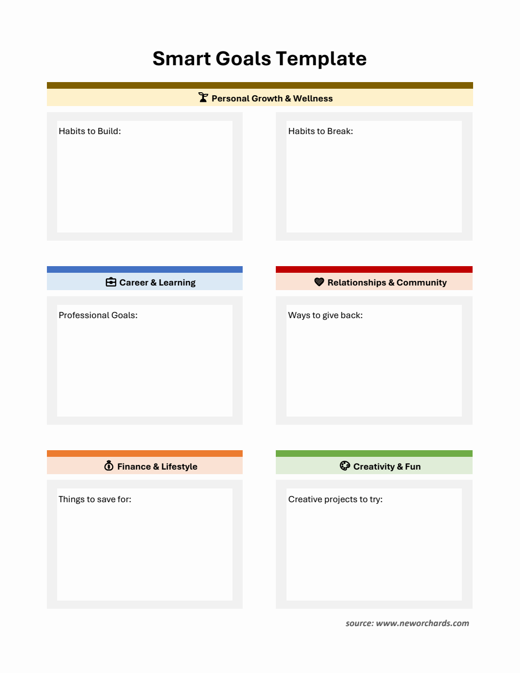 Stylish Smart Goals Template PDF