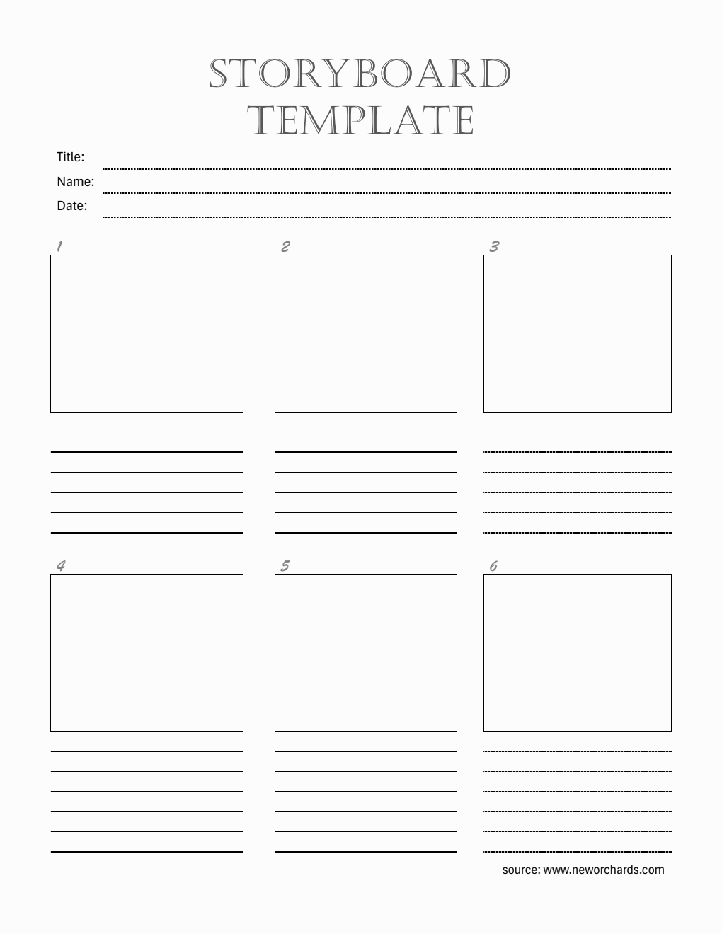 Storyboard Template Word (Minimal)