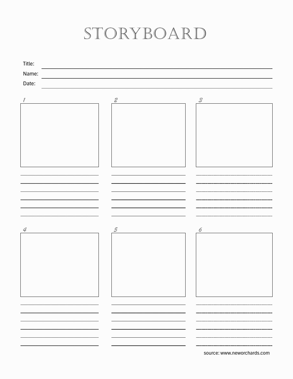 Storyboard Template PDF (Minimal)