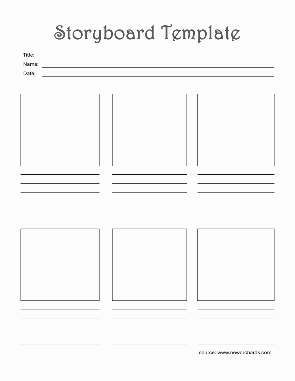 Storyboard Template PDF (Simple)