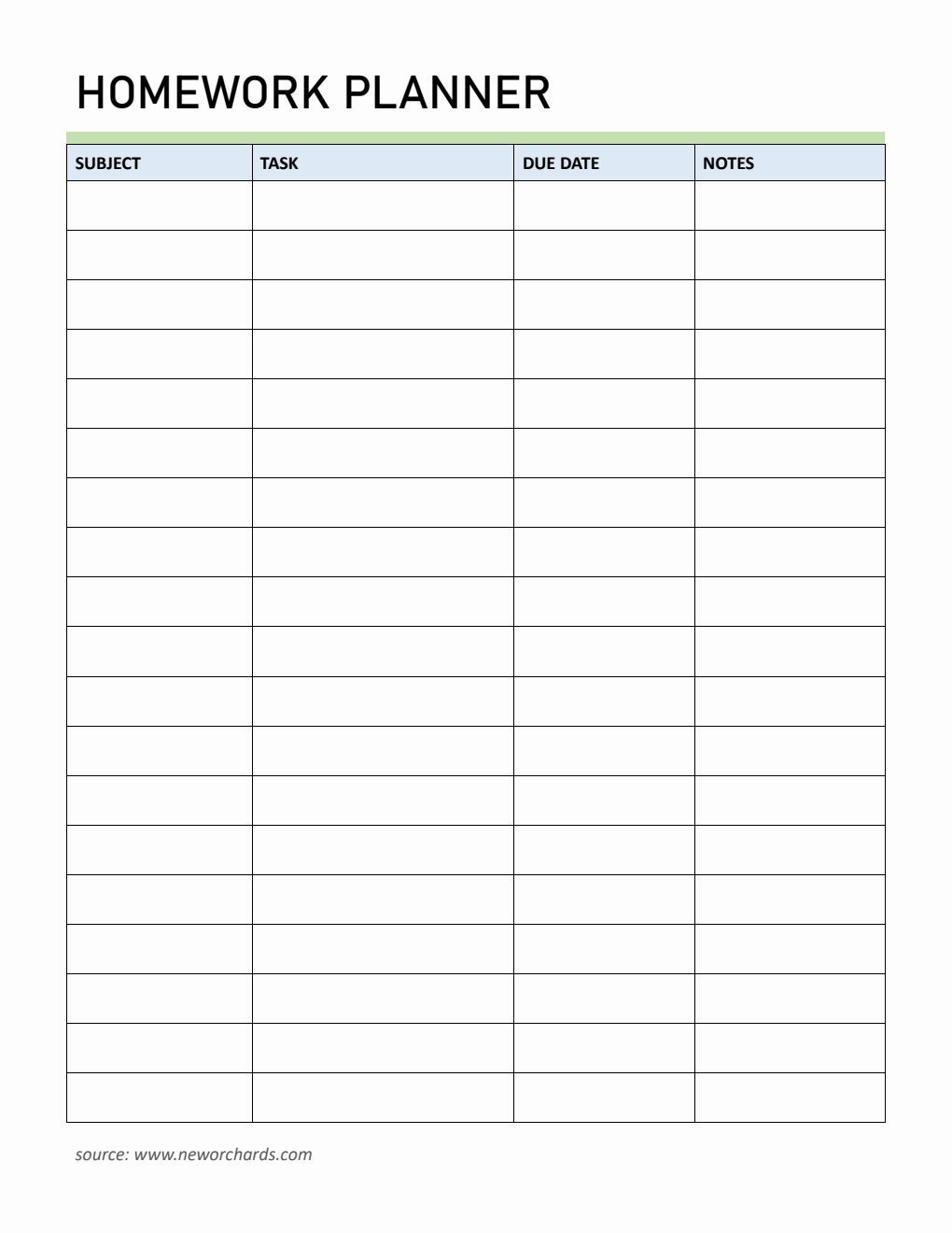 Student Planner Template - Free PDF Download (Simple)