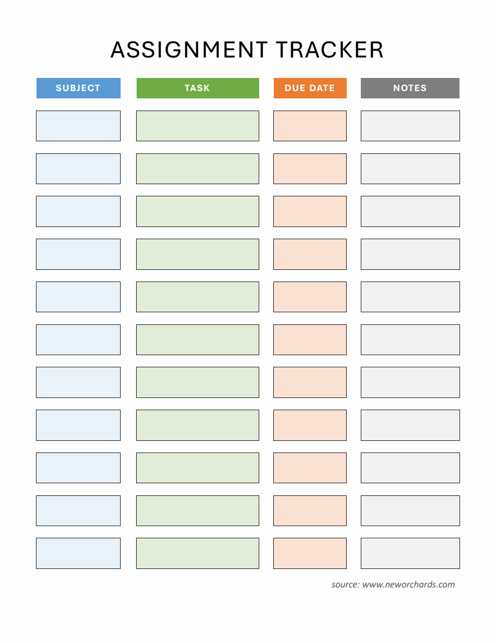 Student Planner Template - Free Word Download (Colorful)