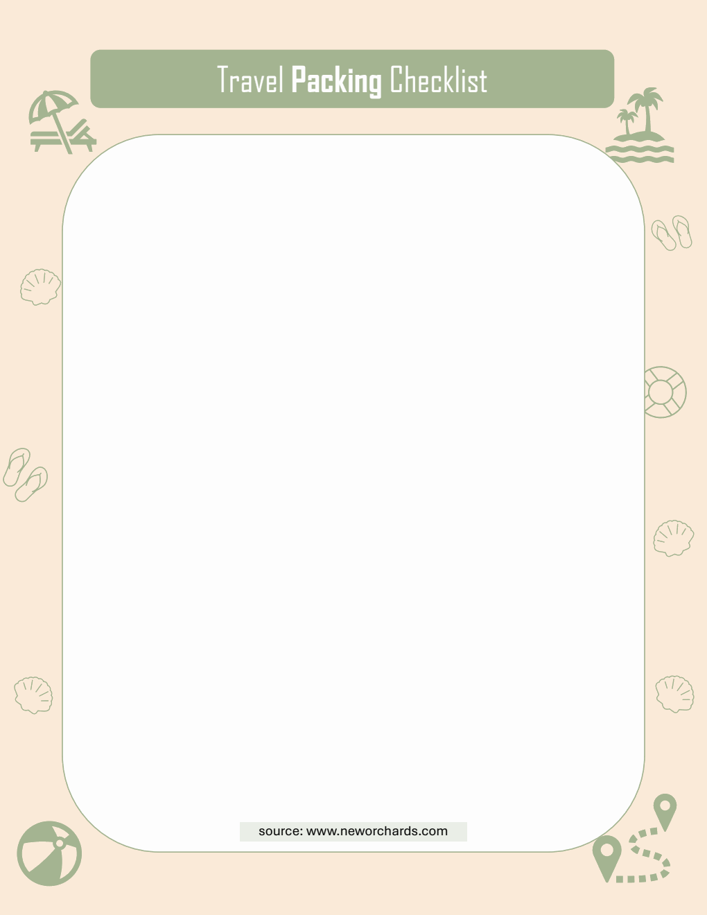 Editable Travel Packing Checklist PDF