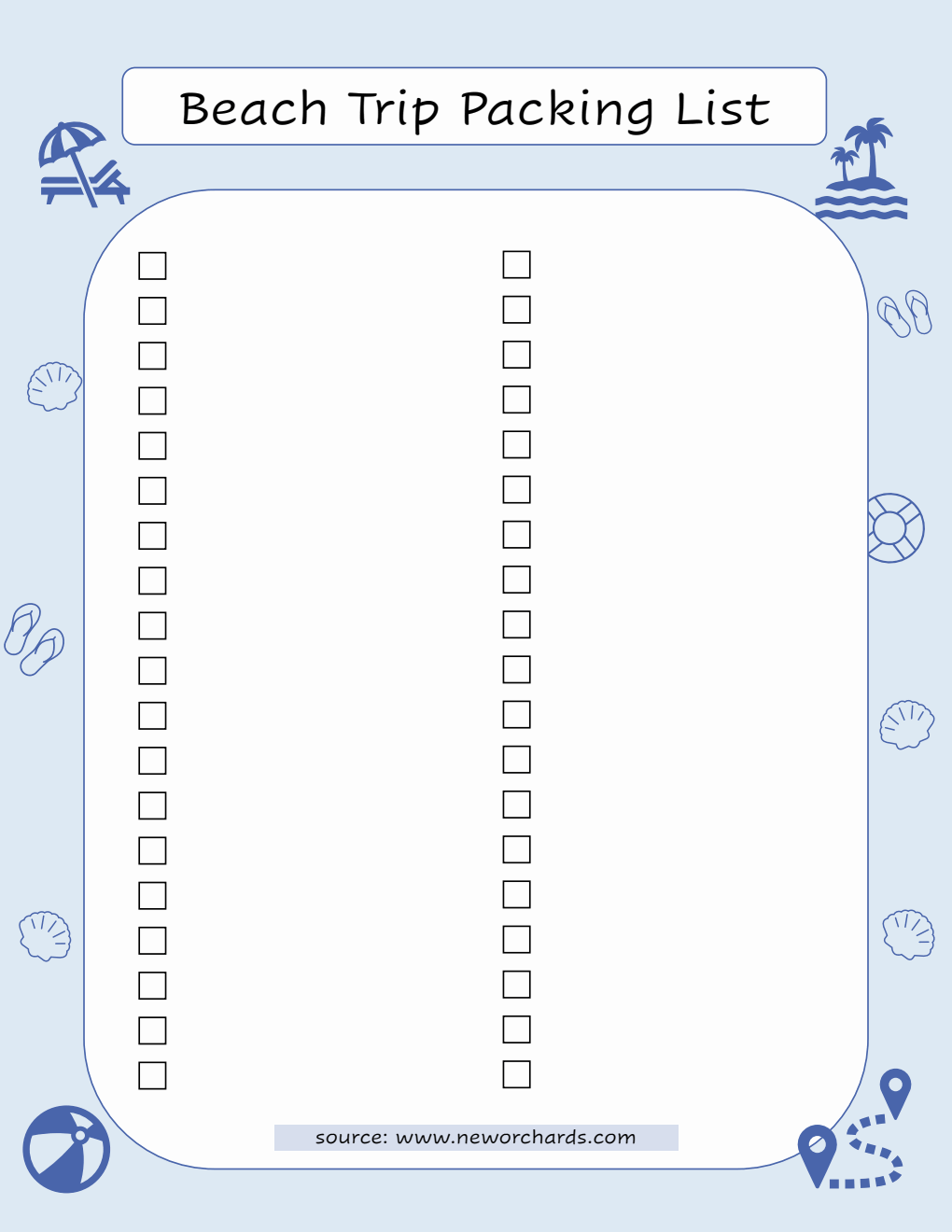  Travel Packing Checklist PDF