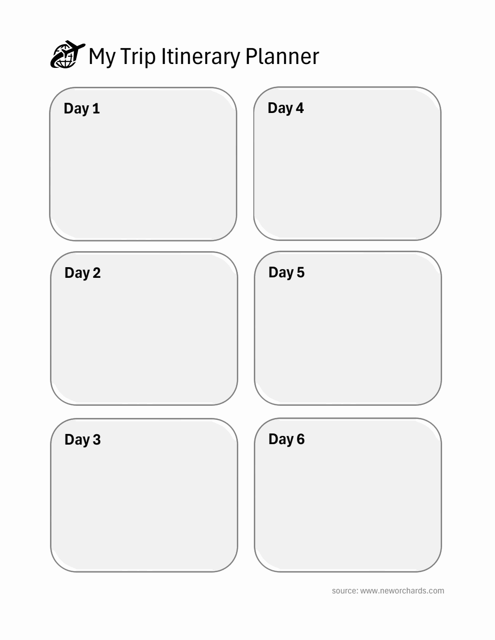 Printable Trip Plan Template | Free PDF Download
