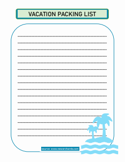 Printable Vacation Checklist Template - Free Word Download