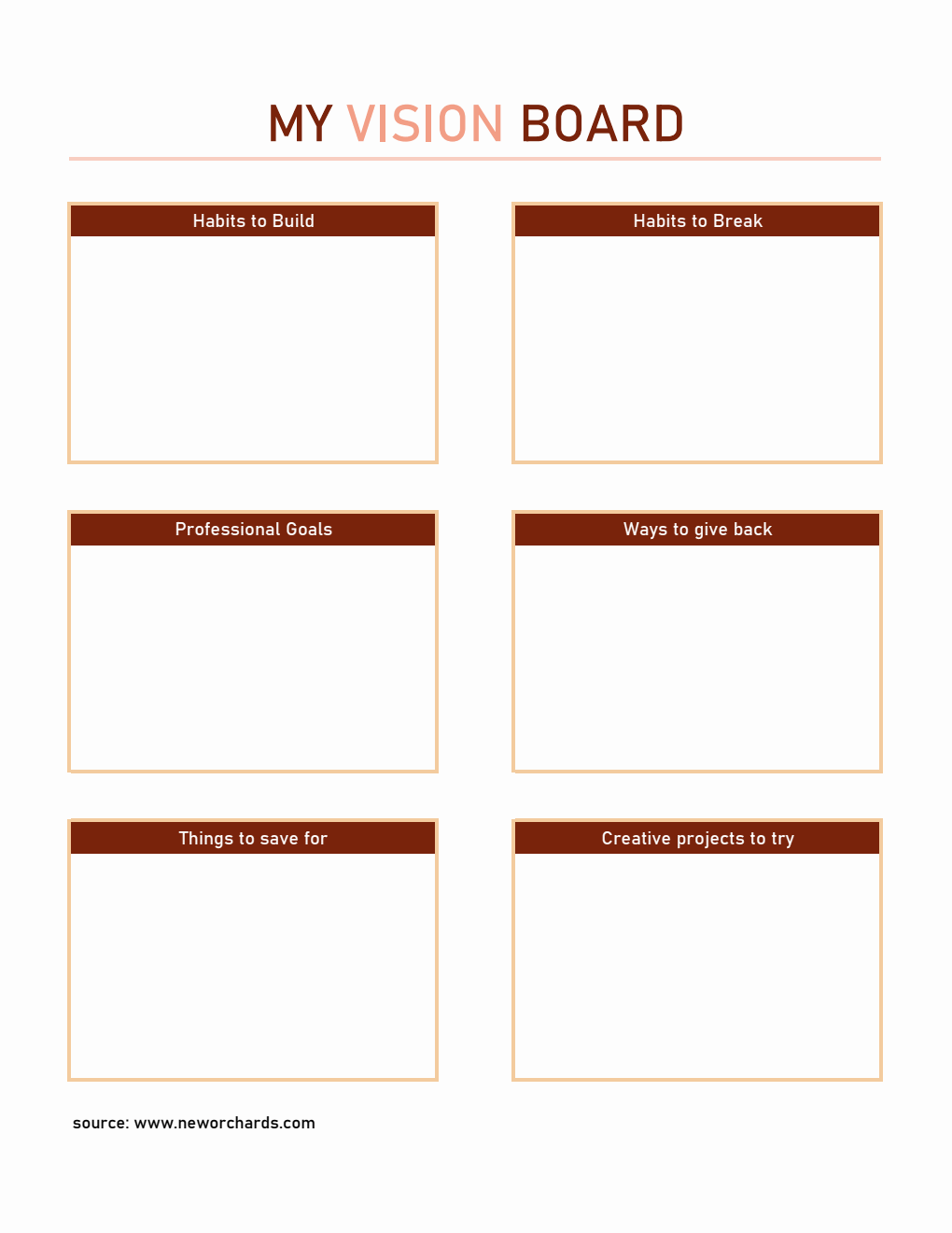 Customizable Vision Board Planner | Free PDF Download