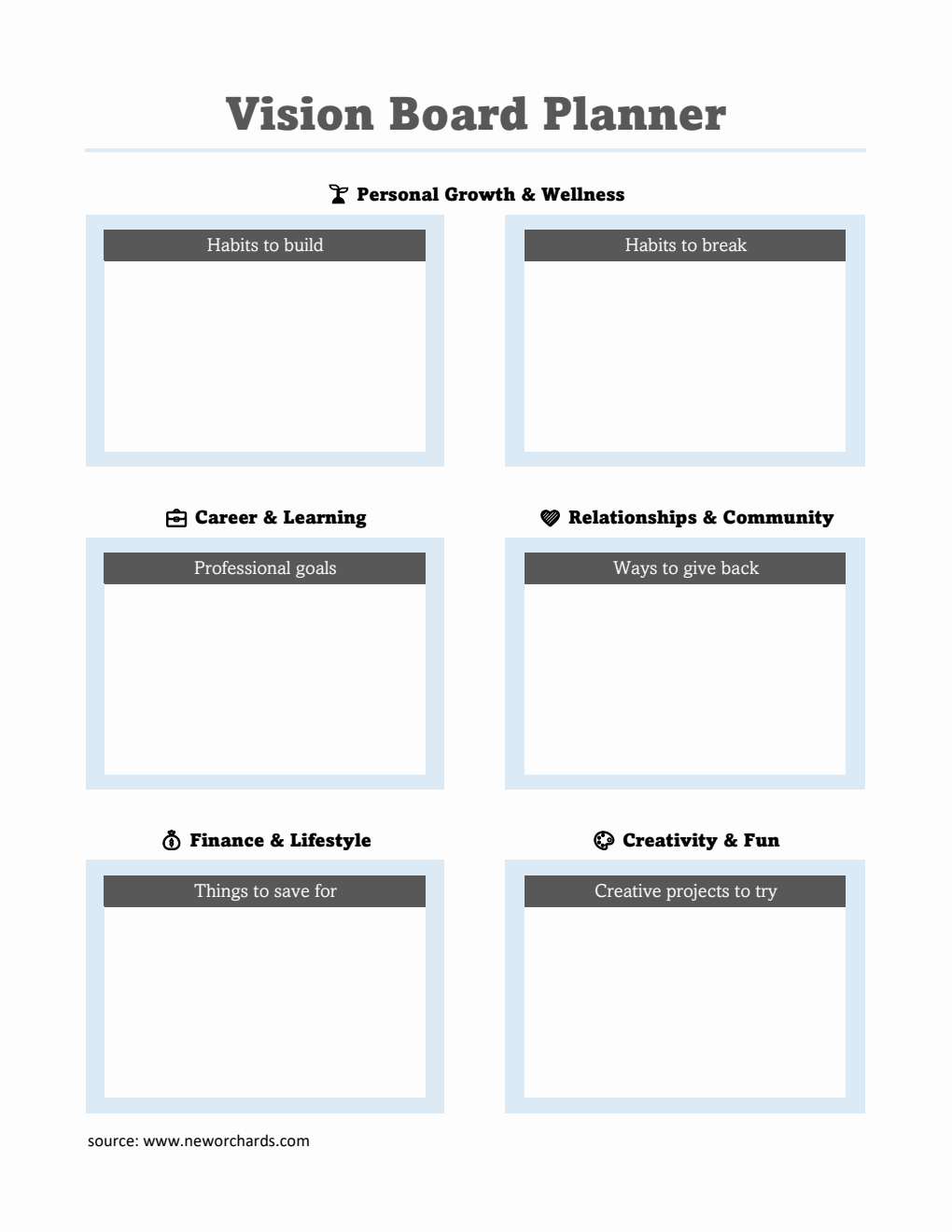  Vision Board Planner | Free PDF Download