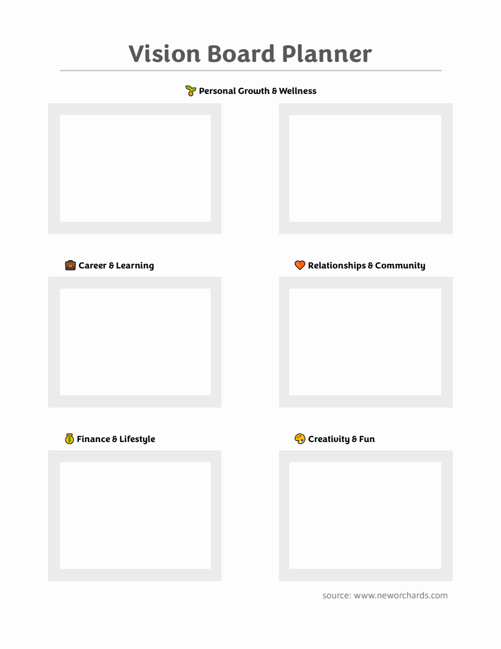 Printable Vision Board Planner | Free Word Download